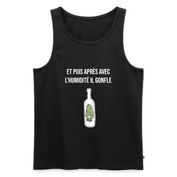 Et puis après avec l'humidité il gonfle bronzés - Débardeur bio Premium Homme - noir - Devant - AI Model Male 178 light (178cm)