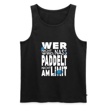 Stand Up Paddling Kanu SUP Kajak lustiger Spruch - Männer Premium Bio Tank Top - Schwarz - Vorne - Michal (187cm)