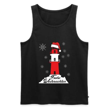 Norddeutschland Frohe Weinachten Leuchtturm - Männer Premium Bio Tank Top - Schwarz - Vorne - Michal (187cm)