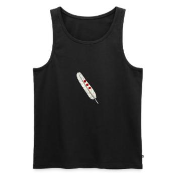 Cadeau chemise plume indien - Débardeur bio Premium Homme - noir - Devant - Michal (187cm)