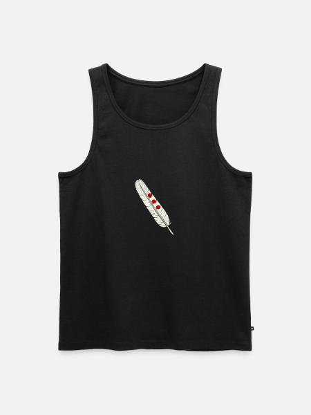 Feather shirt gift indian - Men's Premium Organic Tank Top - black