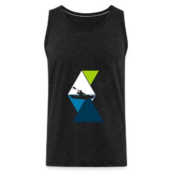 Kayaking - Men's Premium Organic Tank Top - charcoal grey - Front - Alexander (188cm)