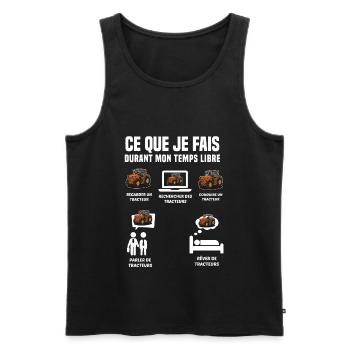Tracteur Cadeau homme femme enfant Agriculteur - Débardeur bio Premium Homme - noir - Devant - Michal (187cm)