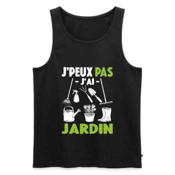 Je Peux Pas J'ai Jardin Cadeau De Jardinage - Débardeur bio Premium Homme - noir - Devant - Michal (187cm)