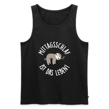 Mittagschlaf ist das Leben - Männer Premium Bio Tank Top - Schwarz - Vorne - Michal (187cm)
