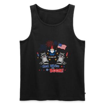 Raccoon 4th of July Fireworks Party - Men's Premium Organic Tank Top - black - Front - Michal (187cm)