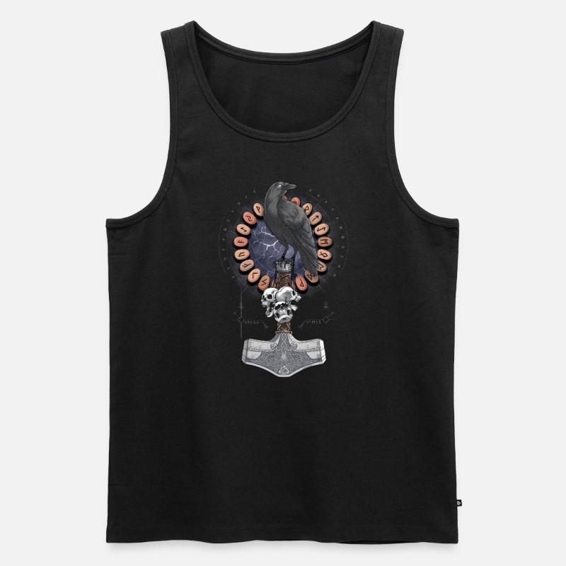 Nordischer Wikinger-Hammerrabe - Männer Premium Bio Tank Top - Schwarz