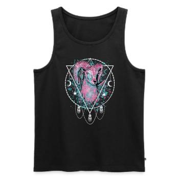 Widder Sternzeichen - Männer Premium Bio Tank Top - Schwarz - Vorne - AI Model Male 178 light (178cm)