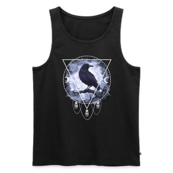 Rabe Krähe Gothic - Männer Premium Bio Tank Top - Schwarz - Vorne - Michal (187cm)