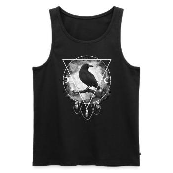 Rabe Krähe Gothic Okkultismus - Männer Premium Bio Tank Top - Schwarz - Vorne - Michal (187cm)
