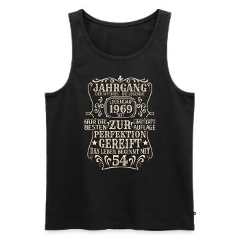 Geburtstagsgeschenk Geboren 1969 54 Jahre - Männer Premium Bio Tank Top - Schwarz - Vorne - Michal (187cm)