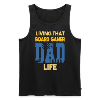 Living That Board Gamer Dad Life Papa Board Player - Men's Premium Organic Tank Top - black - Front - Michal (187cm)