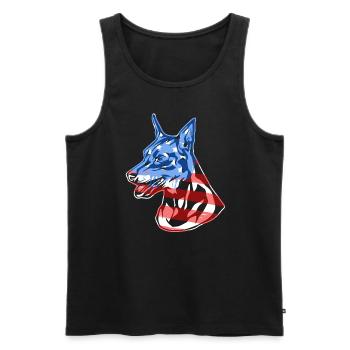 Miniature Pinscher Miniature Pinscher Flag - Men's Premium Organic Tank Top - black - Front - AI Model Male 178 light (178cm)