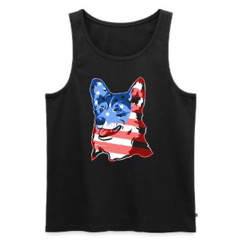 Pembroke Welsh Corgi Pembroke Welsh Corgi Flag - Men's Premium Organic Tank Top - black - Front - AI Model Male 178 light (178cm)