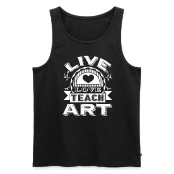 Art Teacher Live Love Teach Art - Men's Premium Organic Tank Top - black - Front - Michal (187cm)