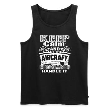 Let The Aircraft Mechanic Handle It - Men's Premium Organic Tank Top - black - Front - Michal (187cm)