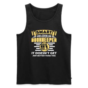 Bookkeeper Smart Good Looking Bookkeeper - Men's Premium Organic Tank Top - black - Front - AI Model Male 178 light (178cm)