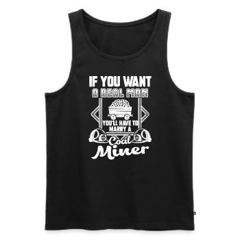 Coal Miner Marry A Coal Miner - Men's Premium Organic Tank Top - black - Front - AI Model Male 178 light (178cm)