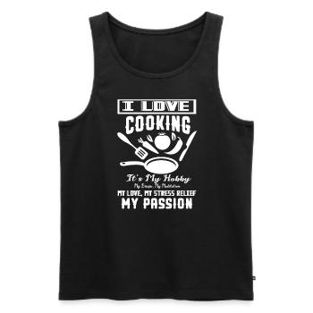 Chef I Love Cooking - Men's Premium Organic Tank Top - black - Front - Michal (187cm)