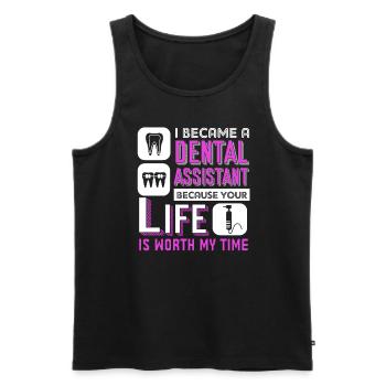 Dental Assistant I Became A Dental Assistant - Men's Premium Organic Tank Top - black - Front - AI Model Male 178 light (178cm)