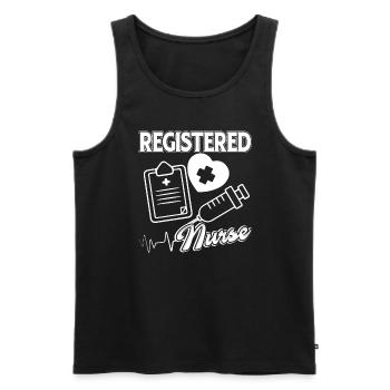 Registered Nurse Registered Nurse Heartbeat - Men's Premium Organic Tank Top - black - Front - AI Model Male 178 light (178cm)