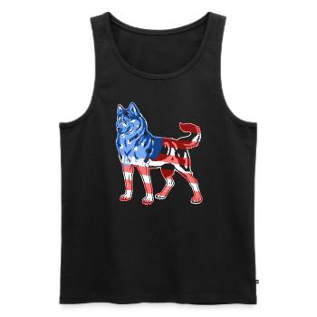 Siberian Husky Siberian Husky Flag - Men's Premium Organic Tank Top - black - Front - AI Model Male 178 light (178cm)