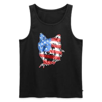 Silky Terrier Silky Terrier Flag - Men's Premium Organic Tank Top - black - Front - AI Model Male 178 light (178cm)