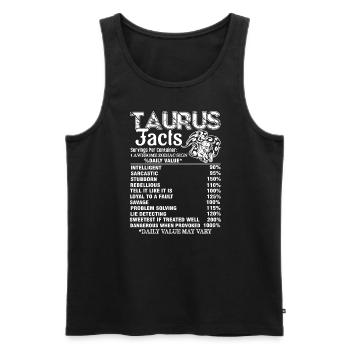 Taurus Taurus Facts - Men's Premium Organic Tank Top - black - Front - AI Model Male 178 light (178cm)