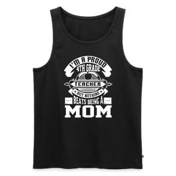 4th Grade Teacher Proud 4th Grade Teacher Mom - Men's Premium Organic Tank Top - black - Front - Michal (187cm)