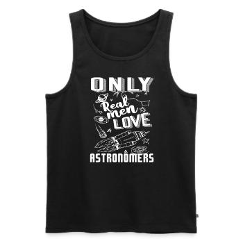 Astronomer Only Real Men Love Astronomers - Men's Premium Organic Tank Top - black - Front - AI Model Male 178 light (178cm)
