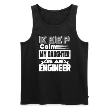 Engineer Keep Calm My Daughter Is An Engineer - Men's Premium Organic Tank Top - black - Front - Michal (187cm)
