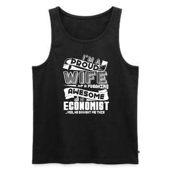 Economist Proud Wife Of Awesome Economist - Men's Premium Organic Tank Top - black - Front - Michal (187cm)