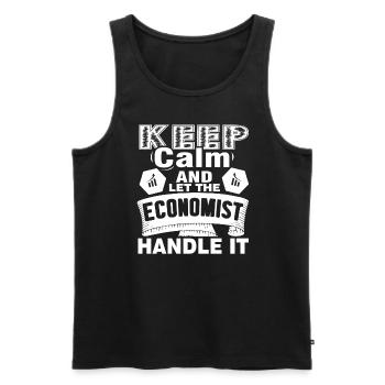 Economist Let Economist Handle It - Men's Premium Organic Tank Top - black - Front - Michal (187cm)