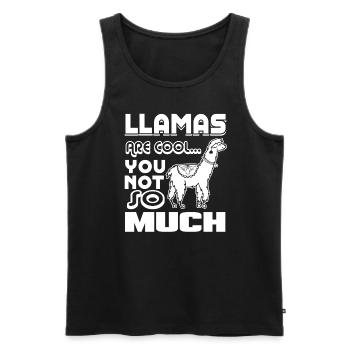 Llama Llamas Are Cool - Men's Premium Organic Tank Top - black - Front - AI Model Male 178 light (178cm)