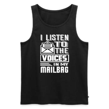 Mail Carrier Listen To The Voices In Mailbag - Men's Premium Organic Tank Top - black - Front - AI Model Male 178 light (178cm)