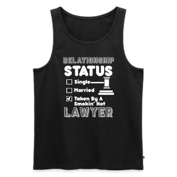 Lawyer Lawyer Relationship Status - Men's Premium Organic Tank Top - black - Front - AI Model Male 178 light (178cm)