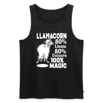 Llama Llamacorn Llama Unicorn - Men's Premium Organic Tank Top - black - Front - Michal (187cm)