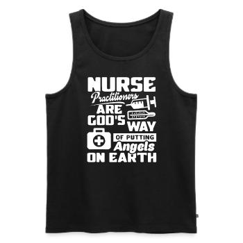 Nurse Practitioner Nurse Practitioner Angels - Men's Premium Organic Tank Top - black - Front - AI Model Male 178 light (178cm)