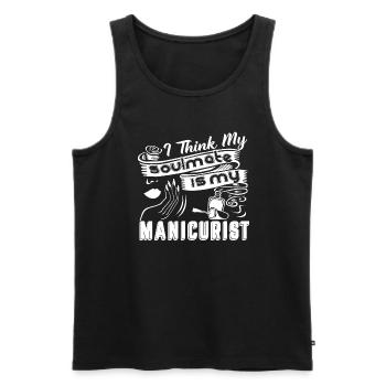 Manicurist My Soulmate Is My Manicurist - Men's Premium Organic Tank Top - black - Front - Michal (187cm)