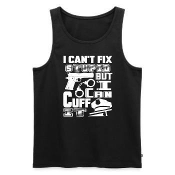 Police Officer Police Officer Can Cuff It - Men's Premium Organic Tank Top - black - Front - Michal (187cm)