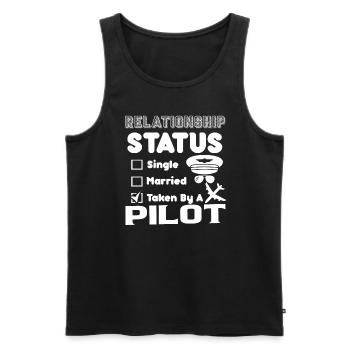 Pilot Pilot Relationship Status - Men's Premium Organic Tank Top - black - Front - AI Model Male 178 light (178cm)