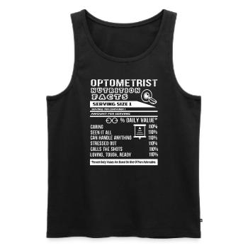 Optometrist Optometrist Nutrition Facts - Men's Premium Organic Tank Top - black - Front - AI Model Male 178 light (178cm)