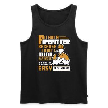 Pipefitter Pipefitter Dont Mind Hard Work - Men's Premium Organic Tank Top - black - Front - AI Model Male 178 light (178cm)