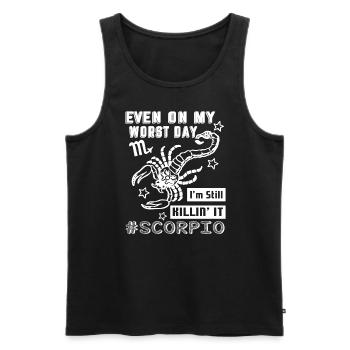 Scorpio Scorpio Hashtag Sign of Zodiac Horoscope - Men's Premium Organic Tank Top - black - Front - Michal (187cm)