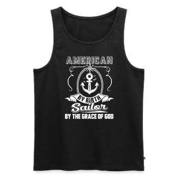 Sailor Sailor By The Grace Of God - Men's Premium Organic Tank Top - black - Front - AI Model Male 178 light (178cm)