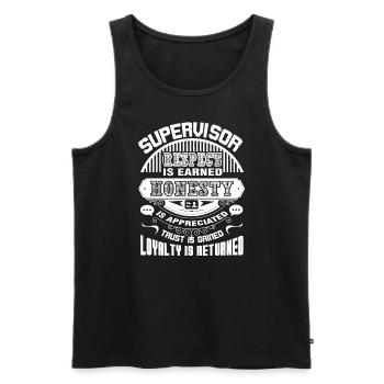 Supervisor Supervisor Respect Is Earned - Men's Premium Organic Tank Top - black - Front - AI Model Male 178 light (178cm)