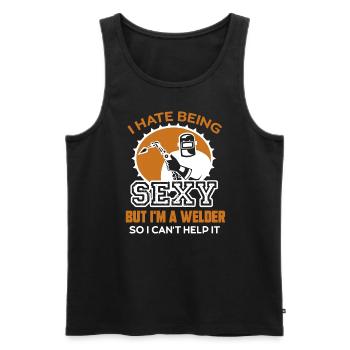 Welder I'm A Welder - Men's Premium Organic Tank Top - black - Front - Michal (187cm)