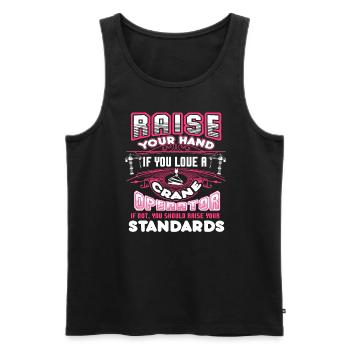 Crane Operator Love A Crane Operator - Men's Premium Organic Tank Top - black - Front - Michal (187cm)