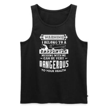 Carpenter I Belong To A Carpenter - Men's Premium Organic Tank Top - black - Front - Michal (187cm)