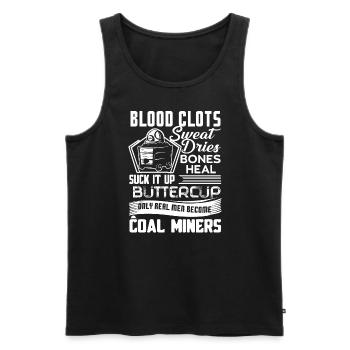 Coal Miner Real Men Become Coal Miners - Men's Premium Organic Tank Top - black - Front - Michal (187cm)
